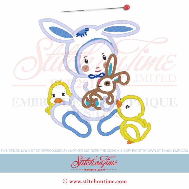 1 Easter Baby (PG): Bunny Rabbit Baby Applique 2 Hoop Sizes