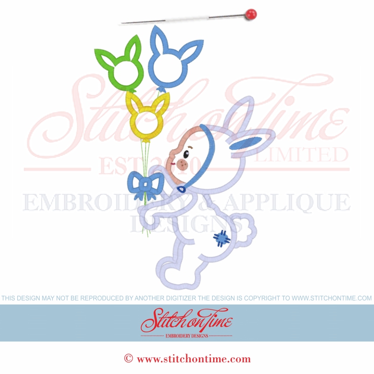 2 Easter Baby (PG): Bunny Rabbit Baby Applique 2 Hoop Sizes