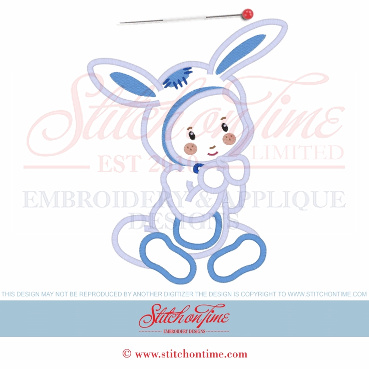 3 Easter Baby (PG): Bunny Rabbit Baby Applique 2 Hoop Sizes