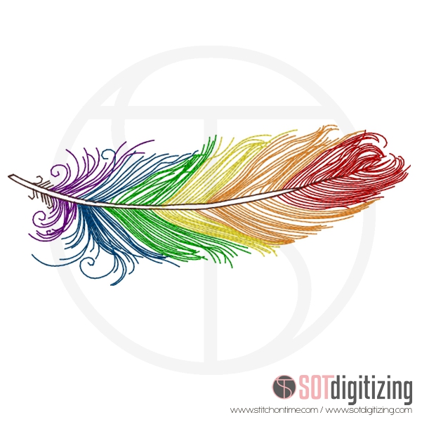 3 FEATHER : Rainbow / Pride Feather