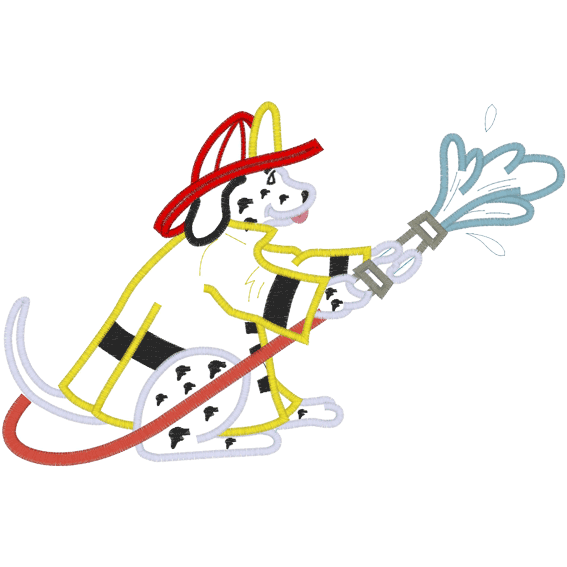 Fireman (A22) Dalmation Dog Applique 5x7