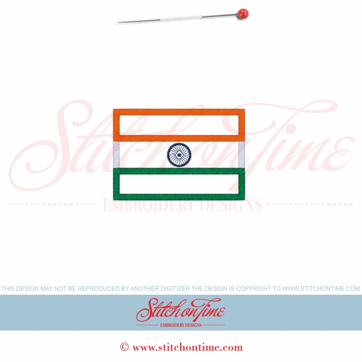 59 Flags : India Applique 4x4