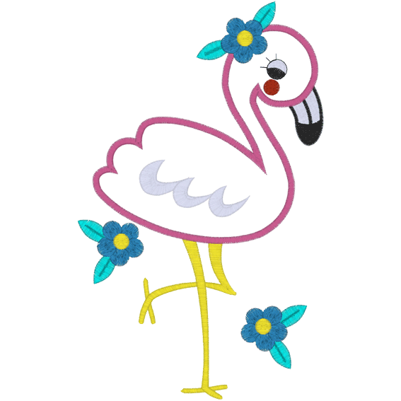 Flamingo (A6) Girl Flamingo Applique 5x7