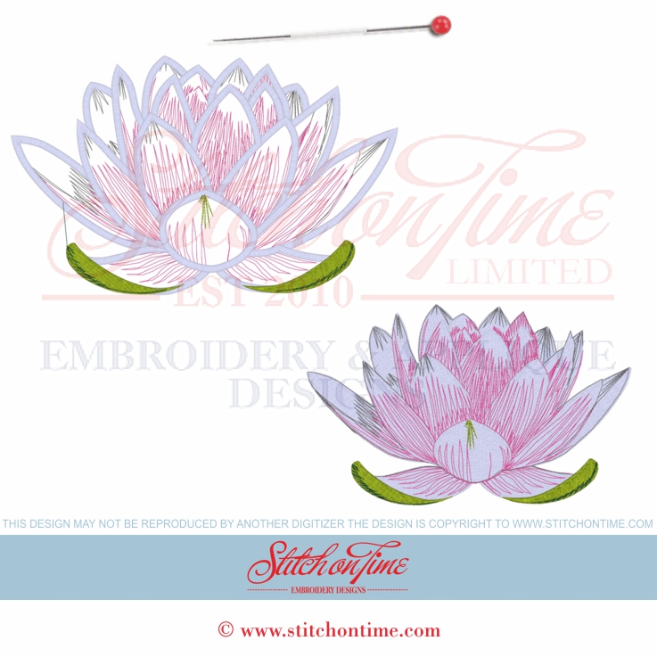 1 Floral : Lotus Flower 3 Hoop Sizes