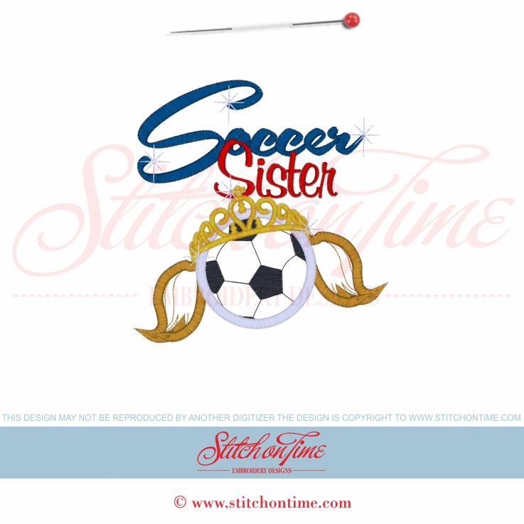 76 Football : Soccer Sister Applique 5x7