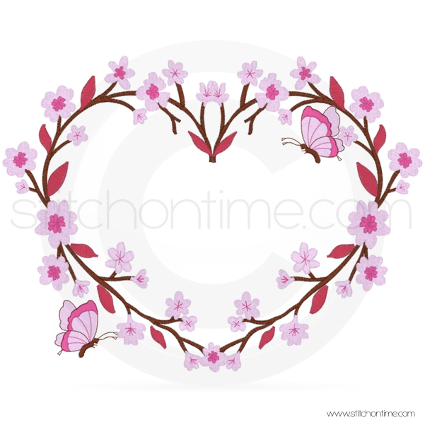 37 Frames : Floral Butterfly Heart Frame