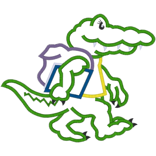 Gators (A11) Gator School Girl Applique 6x10