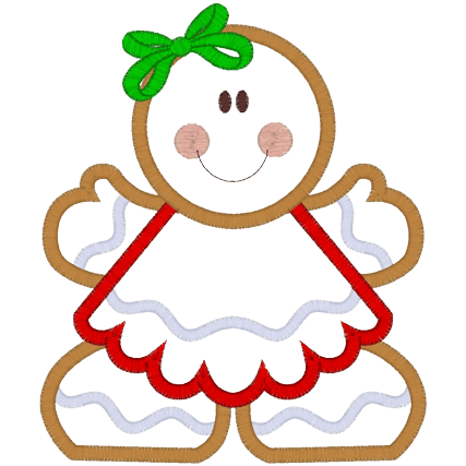 Gingerbread (A61) Girl Applique 5x7