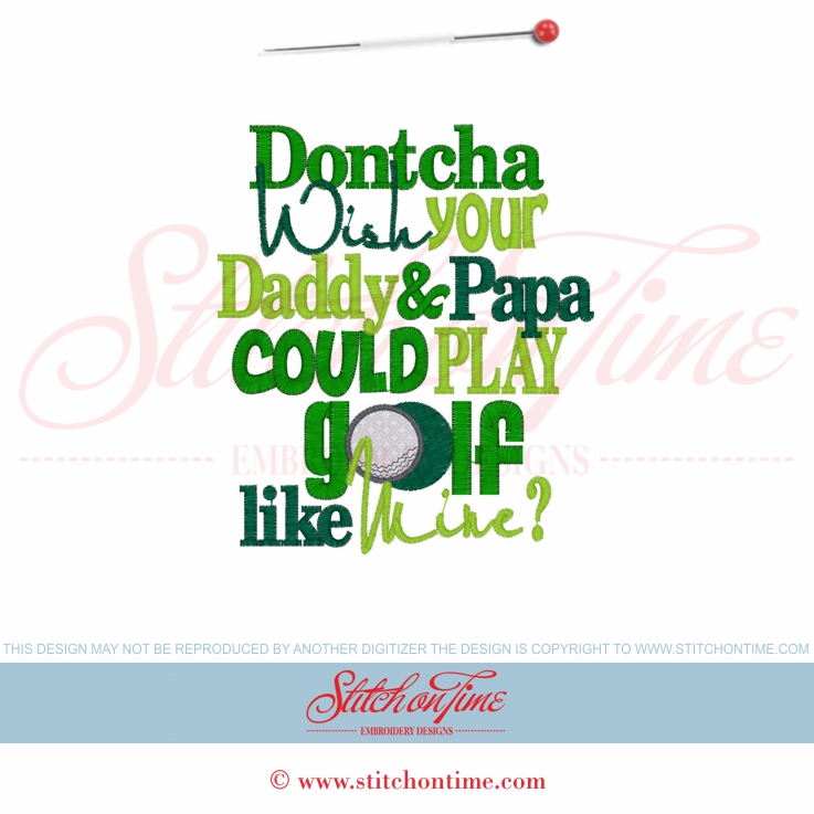Golf (4b) Dontcha Wish Daddy & Papa Play Golf 5x7