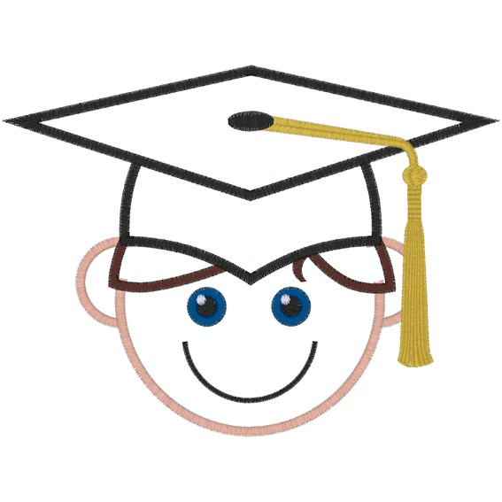 Graduation (8) Mortar Board Boy Applique 4x4