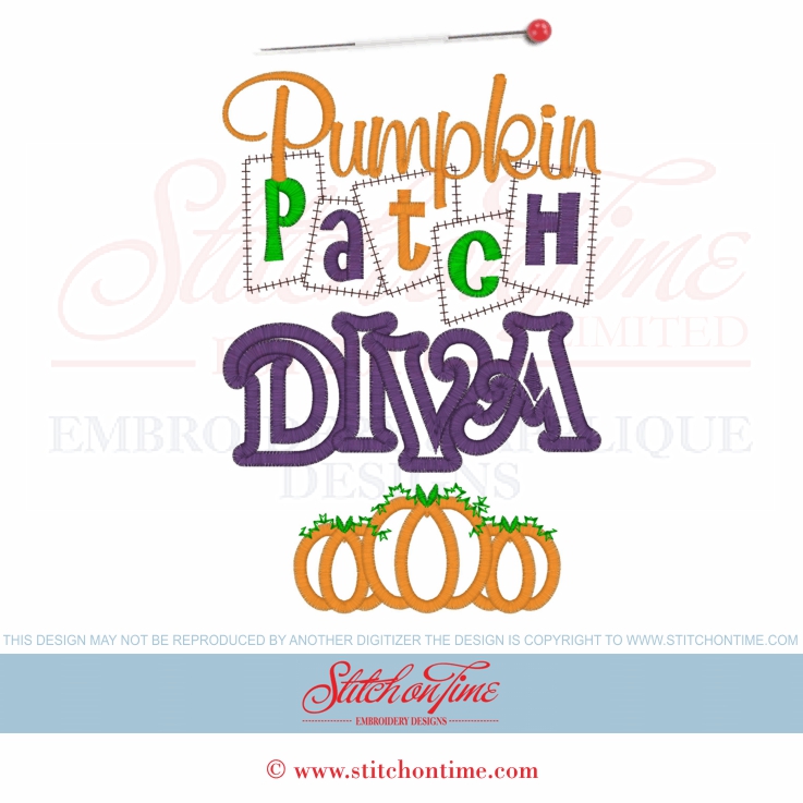 Halloween (211) Pumpkin Patch Diva Applique 5x7