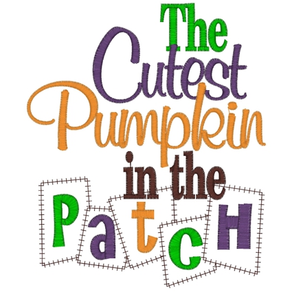 Halloween (222) Cutest Pumpkin Applique 4x4