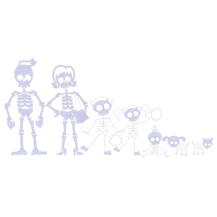 Halloween (233) Skeleton Family 5x7