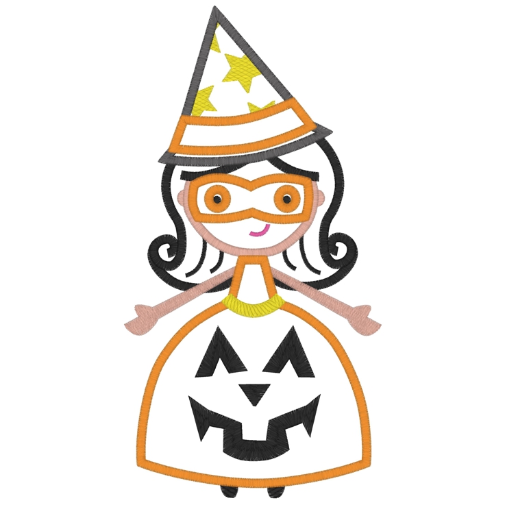 Halloween (237) Pumpkin Witch Applique 6x10