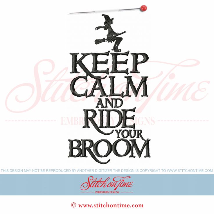 406 Halloween : Keep Calm And Ride Your Broom 6x10
