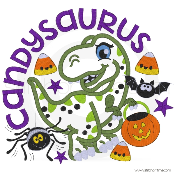 592 Halloween : Candysaurus Applique