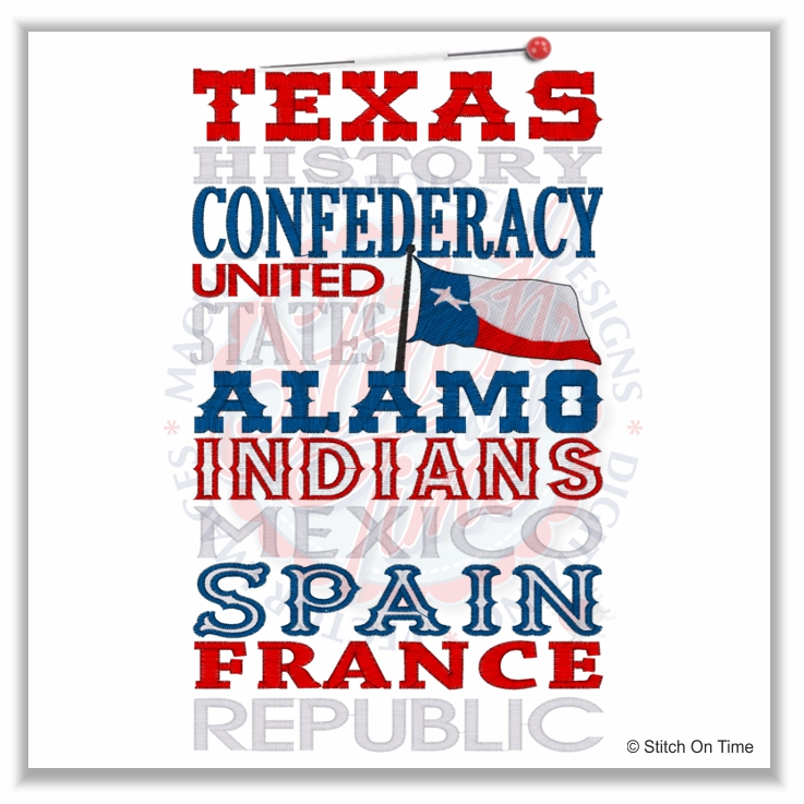 1 History : Texas Patriotic Block 6x10