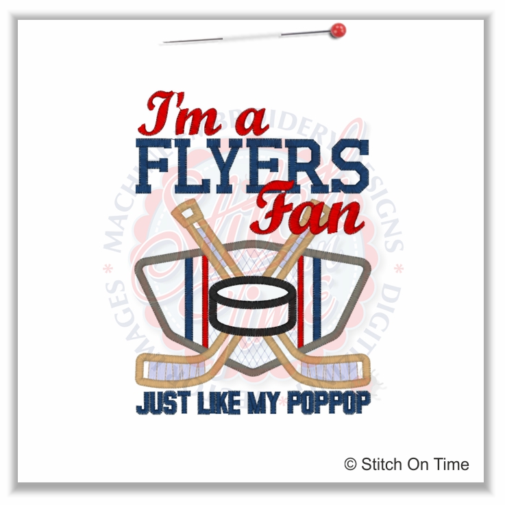 23 Hockey : I'm A Flyers Fan Applique 5x7