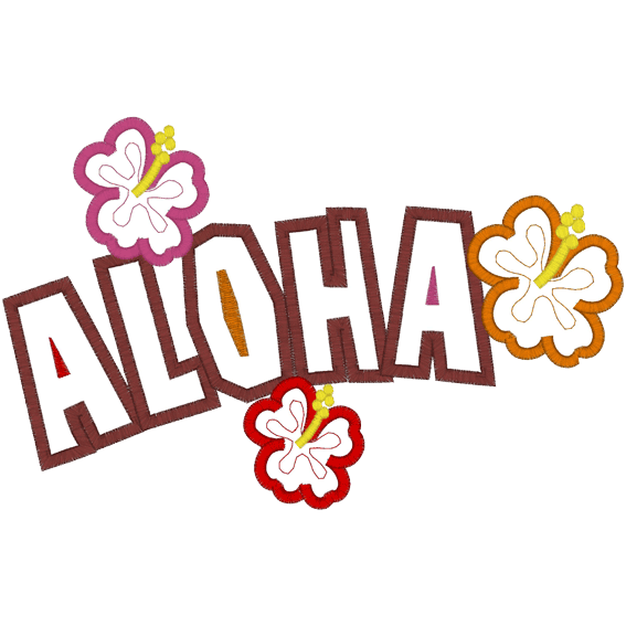 Hula (A28) Aloha Applique 6x10