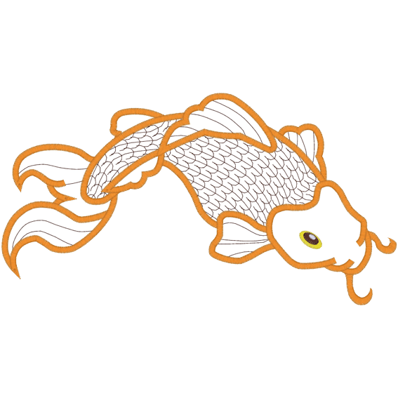 Japanese (A11) Koi Fish Applique 5x7