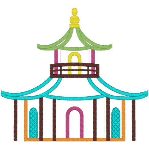 Japanese (A3) Pagoda Applique 6x10