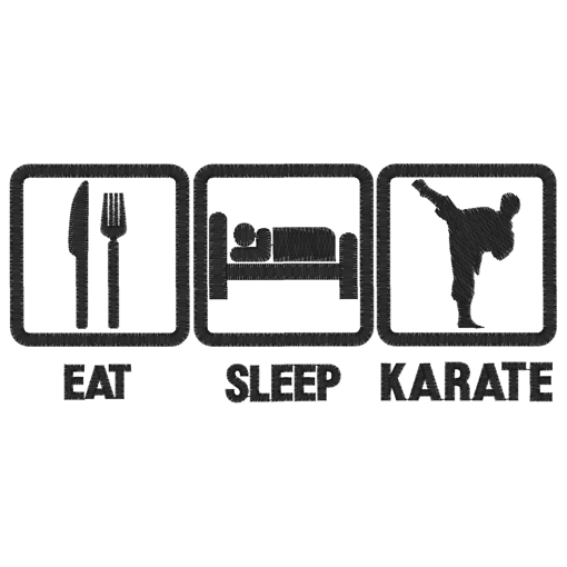 Karate (12) Eat Sleep Karate Applique 5x7