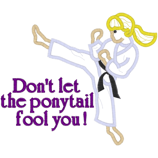 Karate (A6) Girl Applique 6x10