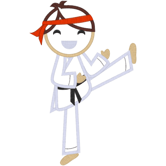 Karate Kid (A1) Boy Applique 6x10