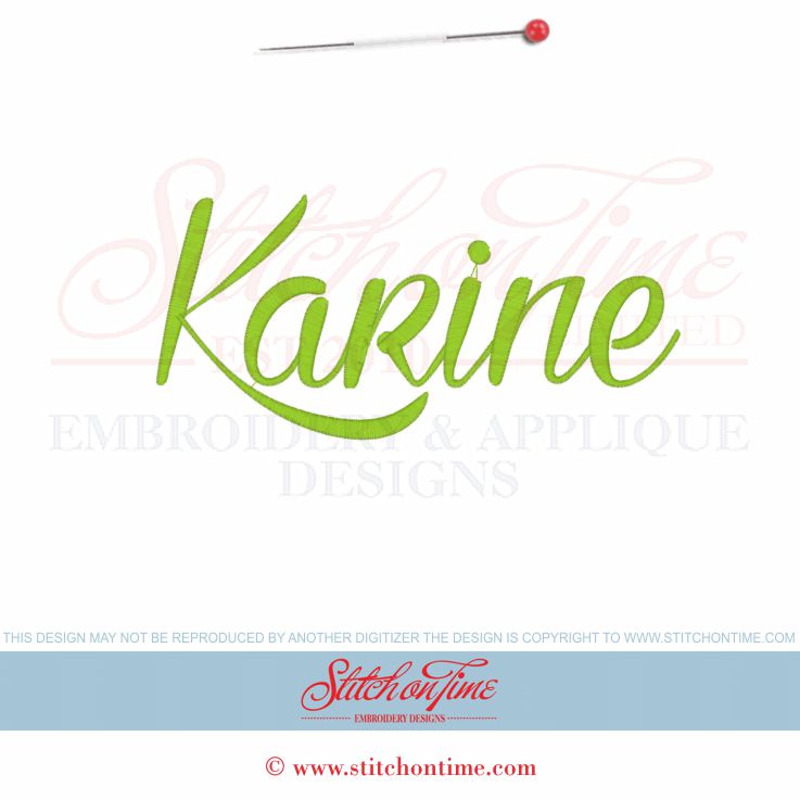 1 Karine Names : Names Made To Order Applique 4x4, 5x7 or 6x10