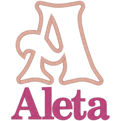 Letters (A203) A  Aleta Applique 5x7