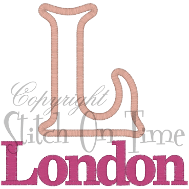 Letters (A210) L London Applique 4x4