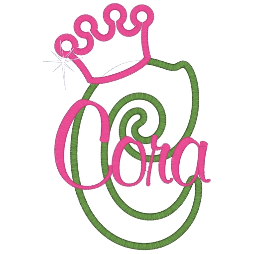 Letters (329) C Crown Cora Applique 5x7