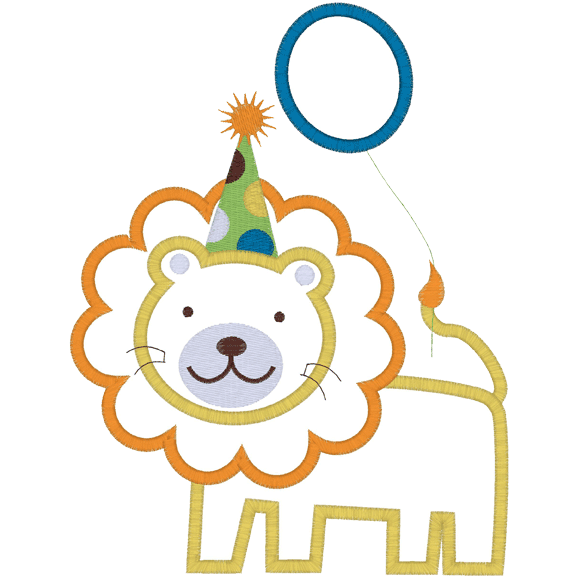 Lion (A2) with Balloon Applique 5x7