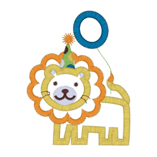 Lion (12) with Balloon Applique 4x4