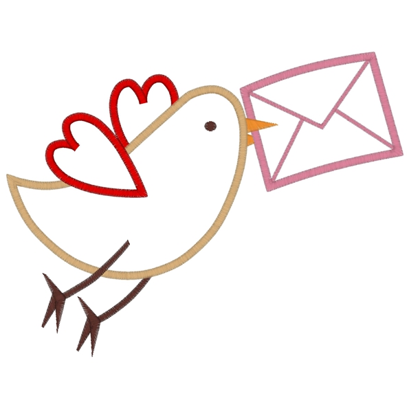 Love Letters (1) Love Letter Bird Applique 6x10