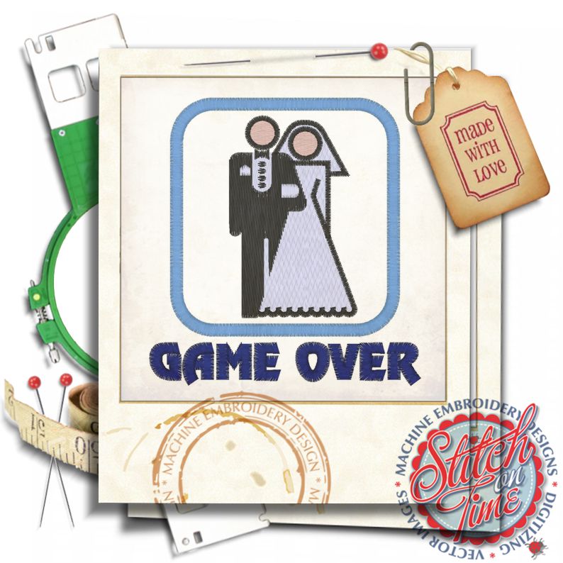 LS (124) Wedding Game Over Applique 4x4