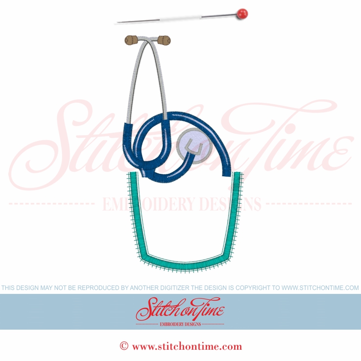26 Medical : Stethoscope Pocket Topper Applique 5x7