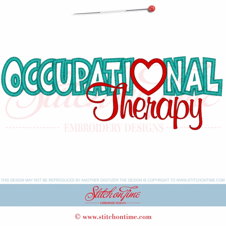 34 Medical : Occupational Therapy Applique 6x10