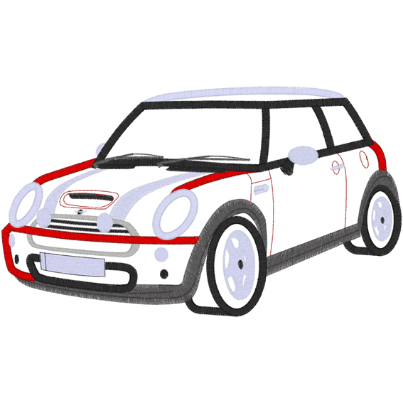 Mini (A2) Car Applique 5x7