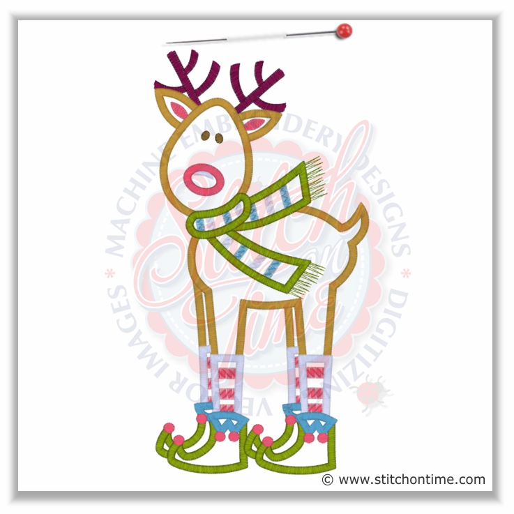 1 Modern Holiday :Christmas Reindeer Applique 6x10