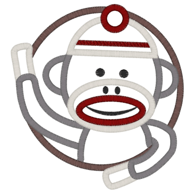 Monkies (66) Sock Monkey Applique 5x7