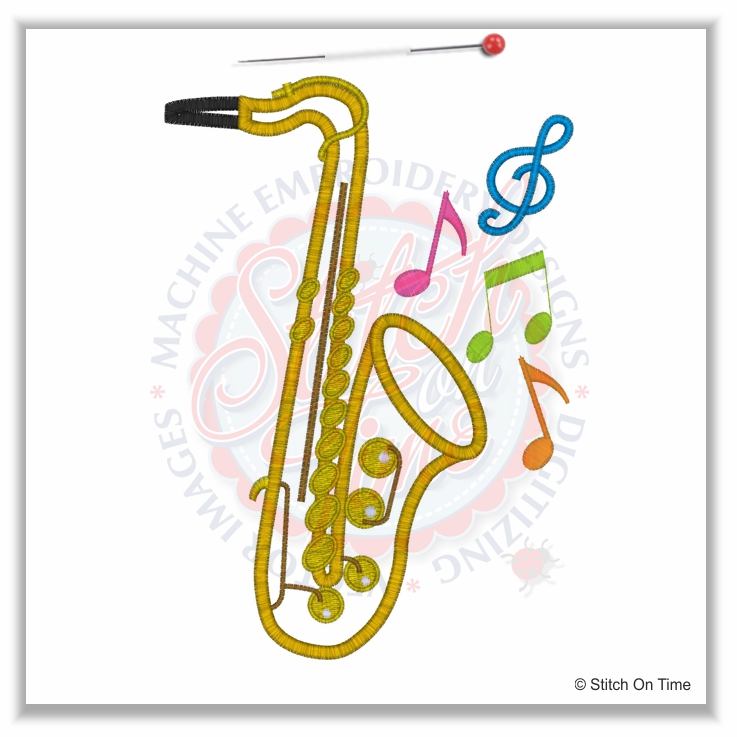 18 Music : Saxophone Applique 5x7