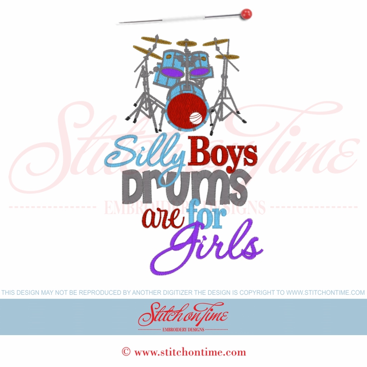 28 Music : Silly Boys Drums Are For Girls 5x7