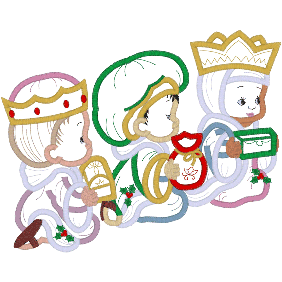 Nativity (A11) 3 Wise Men Applique 6x10