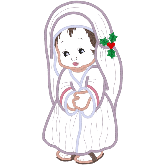 Nativity (A2) Mary Applique 6x10