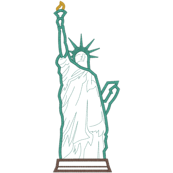 New York (A4) Statue of Liberty Applique 5x7