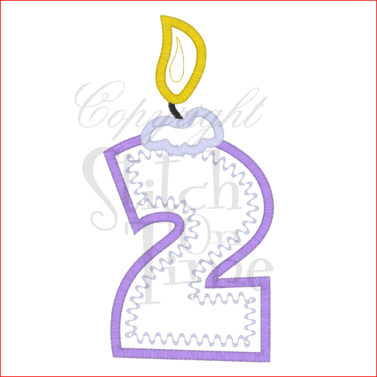 Numbers (58) 2 Candle Applique 5x7