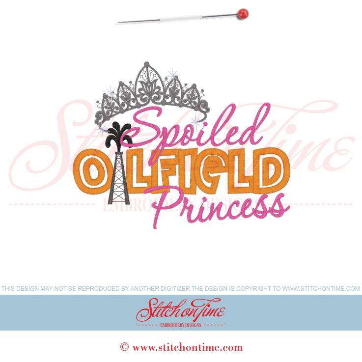 47 Oil field : Spoiled Oilfield Princess Applique 5x7