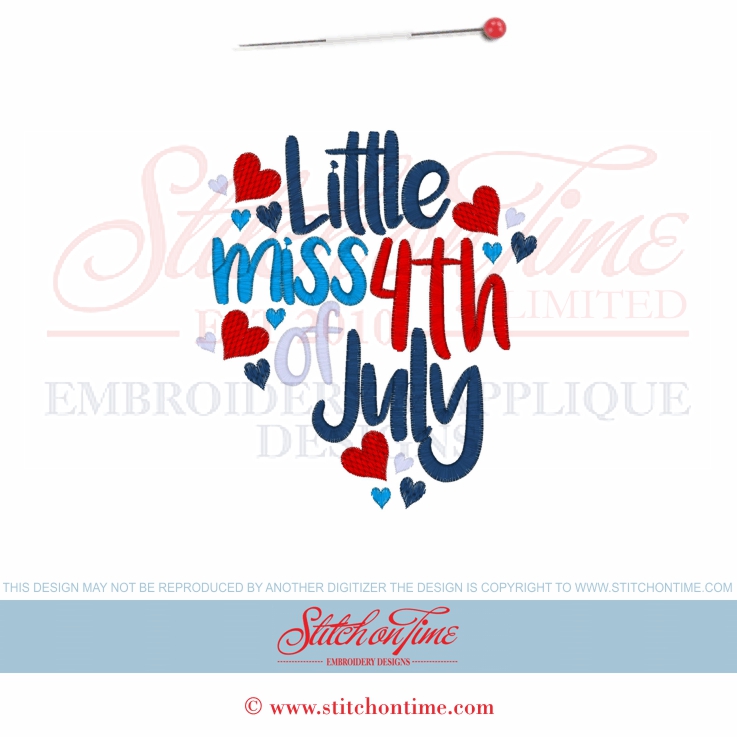 121 Patriotic : Little Miss 4th of July 5x7