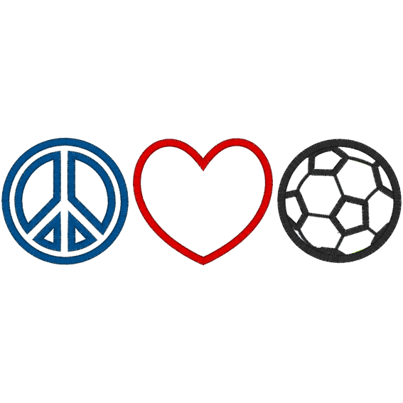 Peace (A42) Peace Love Football Applique 5x7